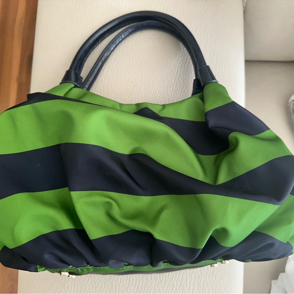 Kate Spade Vintage Cambridge Green and Blue Striped Hobo Bag Women - Picture 2 of 7